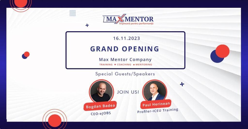 Vino la evenimentul de lansare a companiei Max Mentor